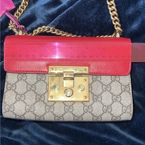 Gucci Red and Gold Crossbody Bag